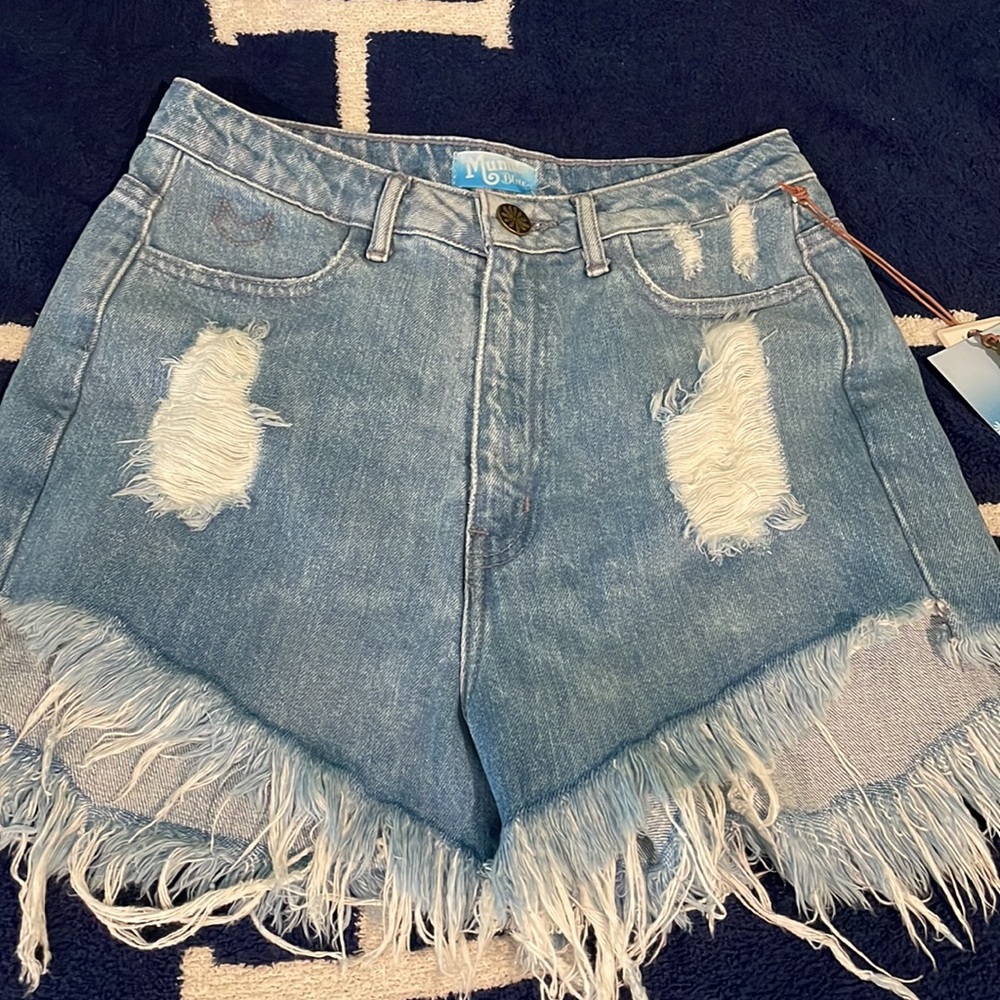 NWT Show Me your Mumu high waisted star denim shorts - Picture 7 of 7